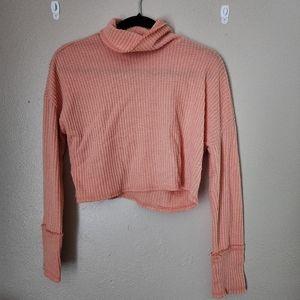 Wild Fable Peach Turtle Neck Crop Top